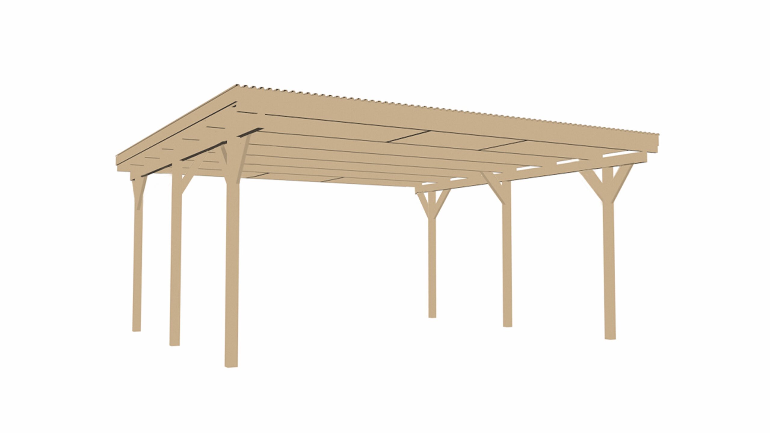 Weka Double Carport with Flat Roof - a dry and safe space for your vehicles